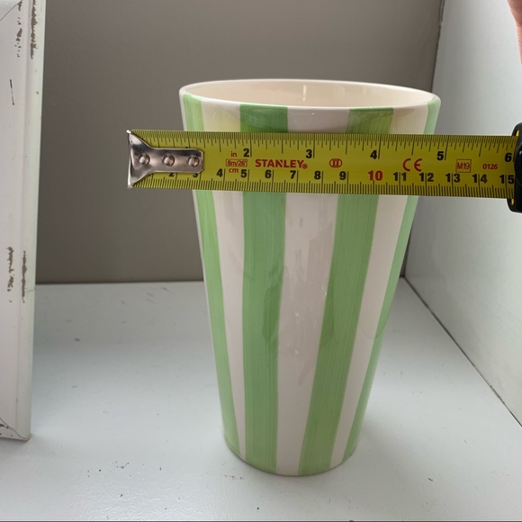 3 for $15 Green & White Striped Vase - Picture 4 of 6